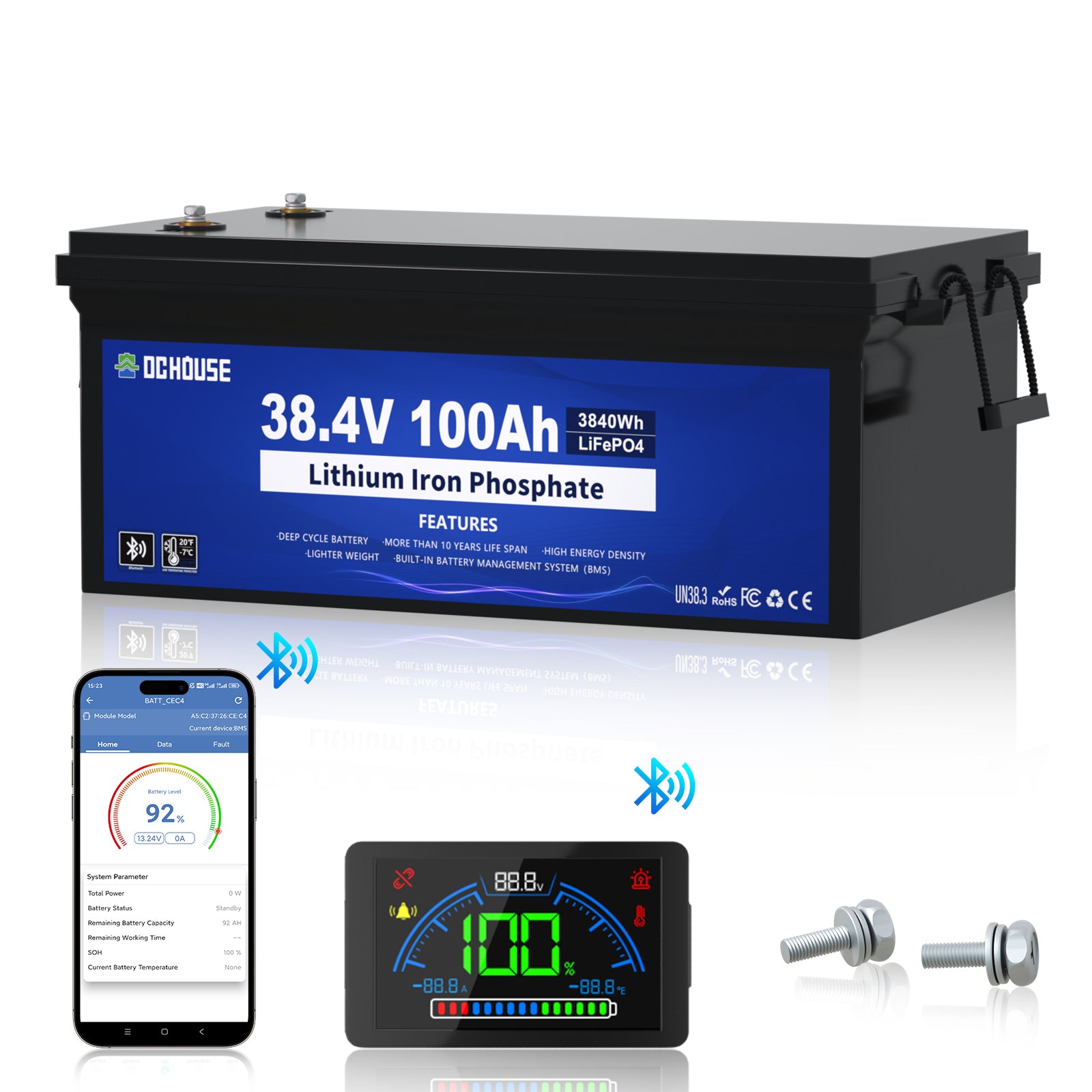 Batterie lithium 36V 100Ah avec protection basse température et Bluetooth